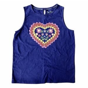 Mini Boden Heart Appliqué Tank Top Size 11/12